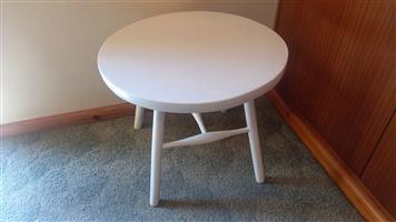 Table, Round, White, Hand Made