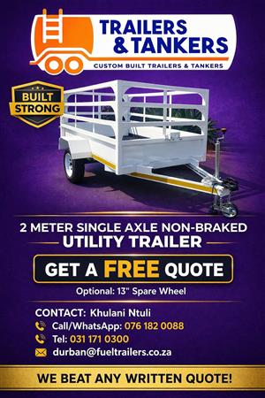 C200: 2.4 METER SINGLE AXLE NON BRAKED CARGO TRAILER