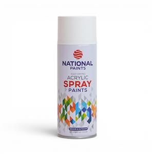 National Paints Fast Drying Acrylic Spray 400ml (Mat White)