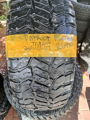 4x Patriot Rugged Terain 17 tyres