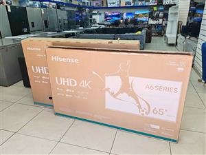 Brand new Hisense 65 inch smart 4k ultrs hd tvs are on special