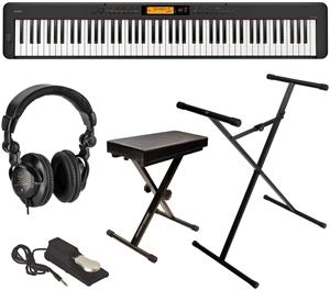 Casio CDP-S350 88-Key Digital Piano, Black, Essential Accessory Bundle for sale
