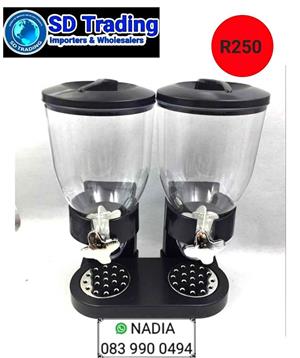 Double Cereal Dispenser Black
