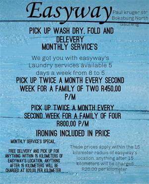 Easyway's laundry services 