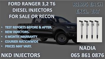 FORD RANGER 3,2 T6 DIESEL INJECTORS FOR SALE. REBUILT AND TESTED