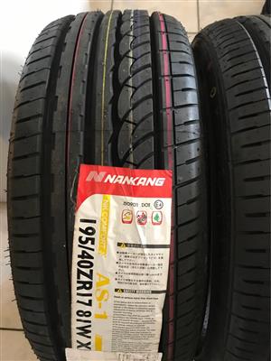 195/40/17 inch Nankang tyres