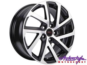 15″ A-Line Gear 5/100 BKMF Alloy wheels