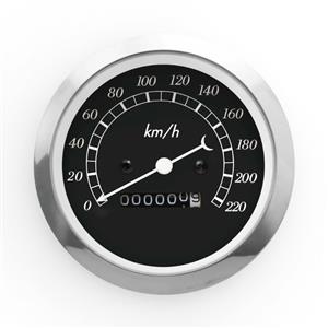 Autogauge 85mm Mechanical Speedometre (Black face)