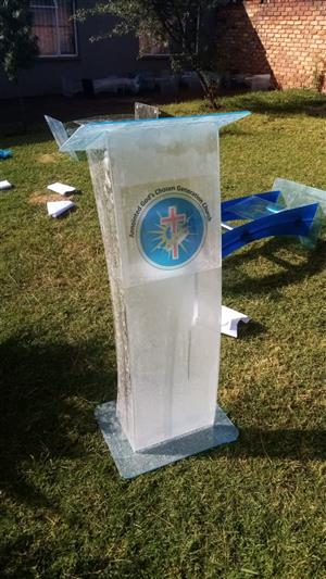 Full Frosted Front C-Shape Pulpits/ Podiums Bargains