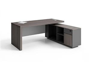 Modern L-Shaped Executive Desk – Graphite & Grey DCC0116