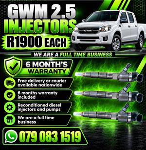 GWM 2.5 INJECTORS FOR SALE WITH WARRANTY 