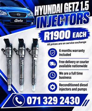 HYUNDAI GETZ 1.5 INJECTORS FOR SALE WITH WARRANTY 