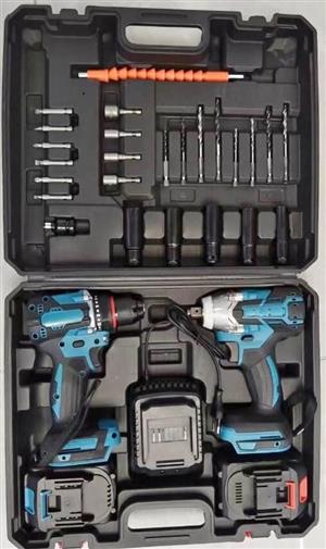 Electric 2 in 1 drill & wrench power tool sets for sale