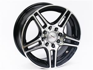 13″ A-Line Oslo 4/100 Black Machined Face Alloy Wheels