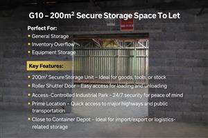 G10 – 200m² Secure Storage Space To Let