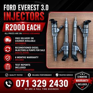 FORD EVEREST 3.0 DIESEL INJECTORS FOR SALE WITH WARRANTY 