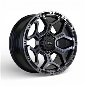 18″ A-Line Outlaw 6/114 Satin Black Tint Smoke Alloy Wheels