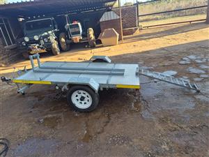 Fold-Away bike trailer. Fully licenced and on the road. Galvanized.