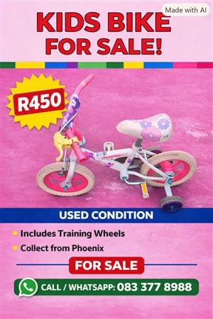 Kids bicycle with training wheels