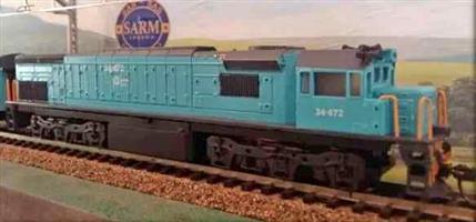 SARM South African Railway PRASA SAR Class34 Diesel Locomotive H0