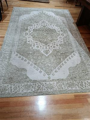 Coricraft Lilian Rug, 200x300cm, 100% Micro polyester floor rug, green and white