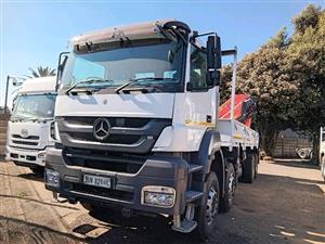 2016 Mercedes Benz Axor 3535 Twinsteer Dropside Truck + Palfinger PK54000 Crane