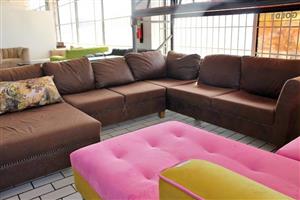 BROWN U SHAPE LOUNGE SUITE S066133B