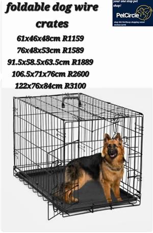 Foldable dog wire crates