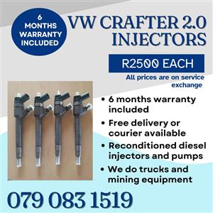 VW CRAFTER 2.0 INJECTORS FOR SALE WITH WARRANTY INCLUDED 