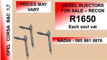 OPEL CORSA B&C 1.7 DIESEL INJECTORS FOR SALE OR TO RECON