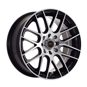 14″ A-Line Octane 3/100 Black Machine Face Alloy Wheels