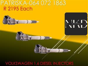 AFFORDABLE DIESEL INJECTORS FOR VOLKSWAGEN 1,6 INJECTORS FOR SALE