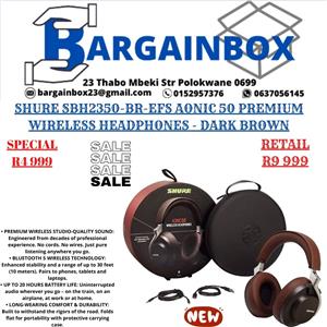 SHURE SBH2350-BR-EFS AONIC 50 PREMIUM WIRELESS HEADPHONES - DARK BROWN