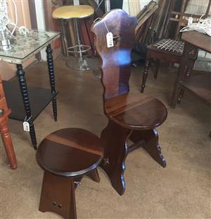 Mahogany chatter chair and sidetable