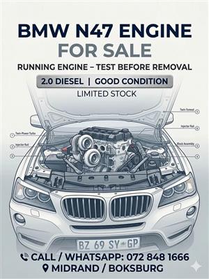  BMW X3 F25 2.0D N47 ENGINE – RUNNING + VIDEO AVAILABLE 
