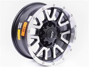 15″ A-Line Volcano 5/139 Black Machine Face Alloy Wheels