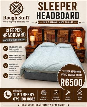 Sleeper headboard with 2 bedside tables