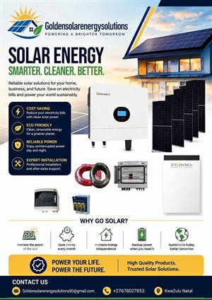 Reliable solar solutions for your home, businesses and your future. Good quality service.