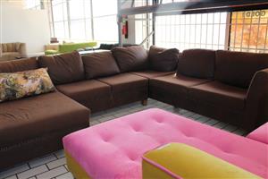 BROWN U SHAPE LOUNGE SUITE S066133B