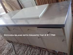 Used Kitchen Island with Granite Top 