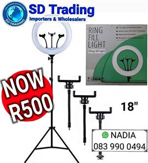 Ring Fill Light with Tripod Stand 18"
