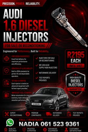 AUDI 1.6 DIESEL INJECTORS FOR SALE OR TO RECON 