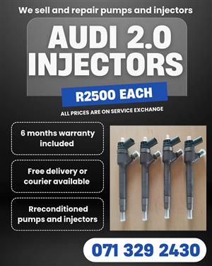 AUDI 2.0 INJECTORS FOR SALE WITH WARRANTY INCLUDED 