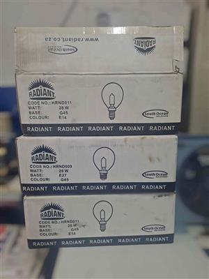 Radiant 28W Light Bulbs –  per Box (50 Bulbs)