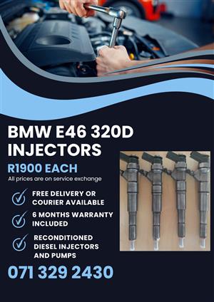 BMW E46 320D INJECTORS FOR SALE WITH WARRANTY 