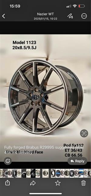 Fully forged brabus 20” rims 5/112 pcd