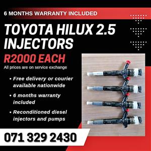 TOYOTA HILUX 2.5 INJECTORS FOR SALE WITH WARRANTY INCLUDED