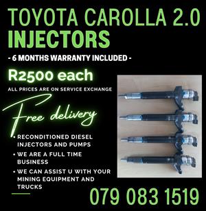 TOYOTA CAROLLA 2.0 INJECTORS FOR SALE WITH WARRANTY 