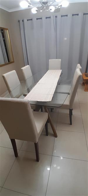 Glass Dining Table with Chairs