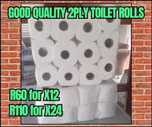 Good quality 2ply toilet rolls